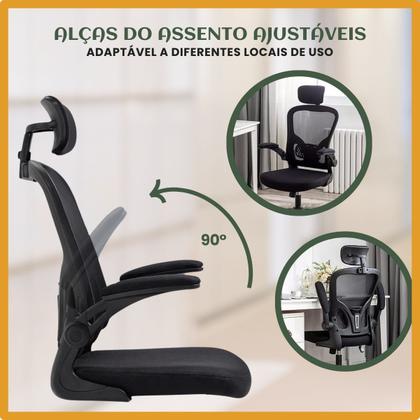 Imagem de Cadeira De Escritório Ergonômica Giratória B100 Com Estofado Mesh Luvinco