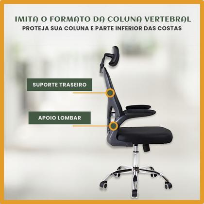 Imagem de Cadeira De Escritório Ergonômica Giratória B100 Com Estofado Mesh Luvinco