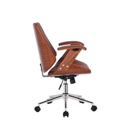 Imagem de Cadeira de Escritório Ergonômica Giratória Couro Fratini Kopenhagen Diretor Office Marrom