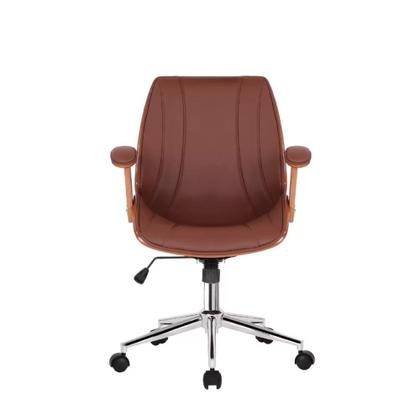 Imagem de Cadeira de Escritório Ergonômica Giratória Couro Fratini Kopenhagen Diretor Office Marrom