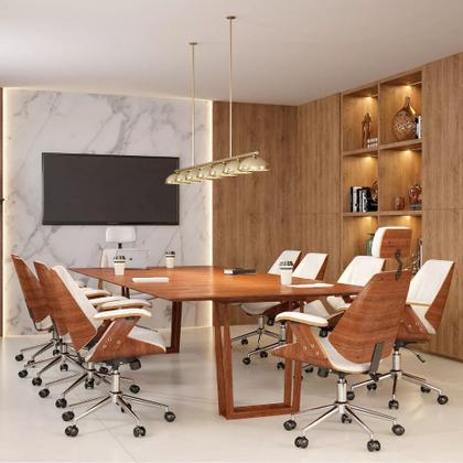 Imagem de Cadeira de Escritório Ergonômica Giratória Fratini Kopenhagen Diretor Branca