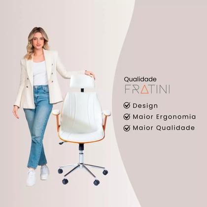 Cadeira de Escritório Ergonômica Giratória Fratini Kopenhagen Presidente Apoio Cabeça Office Branca Imagem de Cadeira de Escritório Ergonômica Giratória Fratini Kopenhagen Presidente Apoio Cabeça Office Branca