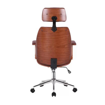 Imagem de Cadeira de Escritório Ergonômica Giratória Fratini Kopenhagen Presidente Office Apoio Cabeça Marrom