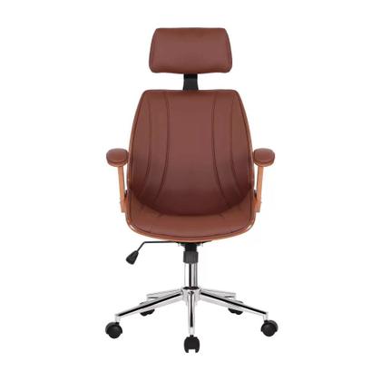 Imagem de Cadeira de Escritório Ergonômica Giratória Fratini Kopenhagen Presidente Office Apoio Cabeça Marrom