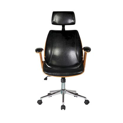 Imagem de Cadeira de Escritório Ergonômica Giratória Moderna Alta Presidente Lisboa Apoio Cabeça Office Preta