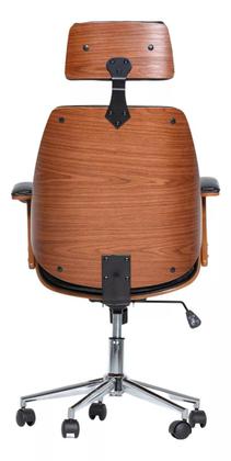 Imagem de Cadeira de Escritório Ergonômica Giratória Moderna Alta Presidente Lisboa Apoio Cabeça Office Preta