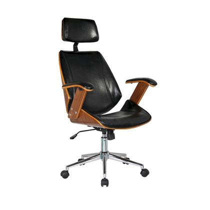 Imagem de Cadeira de Escritório Ergonômica Giratória Moderna Alta Presidente Lisboa Apoio Cabeça Office Preta