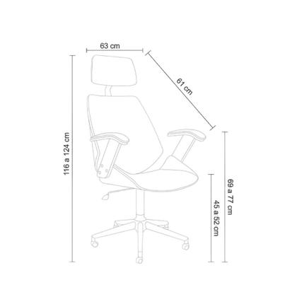 Imagem de Cadeira de Escritório Ergonômica Giratória Moderna Alta Presidente Lisboa Apoio Cabeça Office Preta
