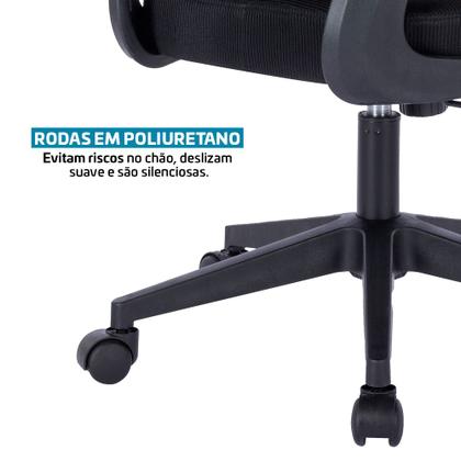 Imagem de Cadeira de Escritório Ergonômica Presidente Apoio Lombar Encosto Cabeça Giratória Sistema Relax Belmóveis BME1