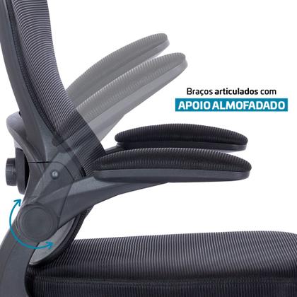 Imagem de Cadeira de Escritório Ergonômica Presidente Apoio Lombar Encosto Cabeça Giratória Sistema Relax Belmóveis BME1