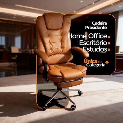 Imagem de Cadeira De Escritorio Ergonomica Presidente Apoio Para Pés