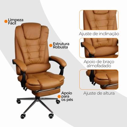 Imagem de Cadeira De Escritorio Ergonomica Presidente Apoio Para Pés