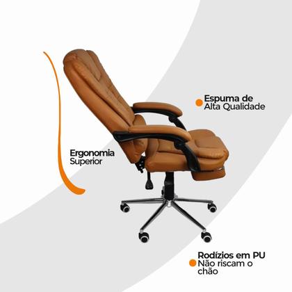 Imagem de Cadeira De Escritorio Ergonomica Presidente Apoio Para Pés