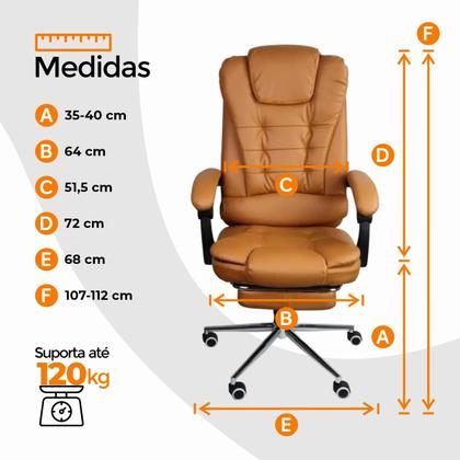Imagem de Cadeira De Escritorio Ergonomica Presidente Apoio Para Pés