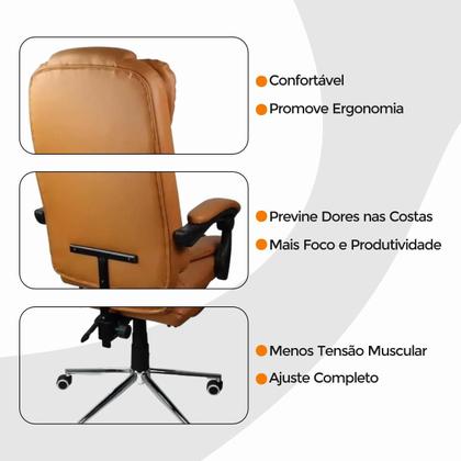 Imagem de Cadeira De Escritorio Ergonomica Presidente Apoio Para Pés