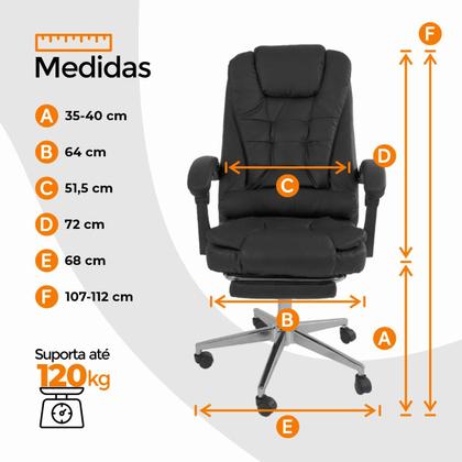 Imagem de Cadeira De Escritorio Ergonomica Presidente Apoio Para Pés