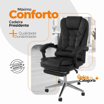 Imagem de Cadeira De Escritorio Ergonomica Presidente Apoio Para Pés
