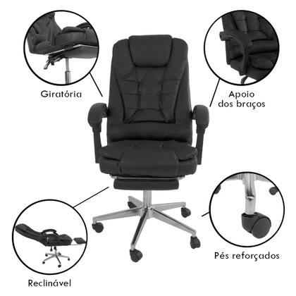 Imagem de Cadeira De Escritorio Ergonomica Presidente Apoio Para Pés