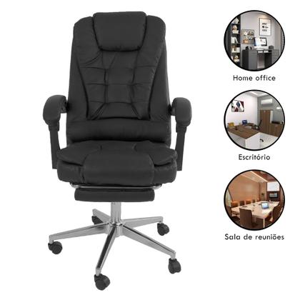 Imagem de Cadeira De Escritorio Ergonomica Presidente Apoio Para Pés