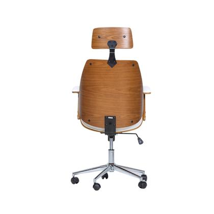 Imagem de Cadeira de Escritório Ergonômica Presidente Giratória Office Lisboa Madeira Rivatti Branca