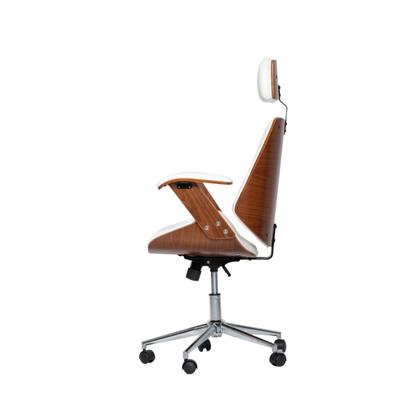 Imagem de Cadeira de Escritório Ergonômica Presidente Giratória Office Lisboa Madeira Rivatti Branca