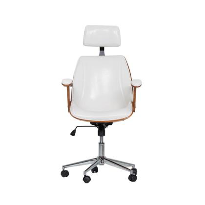 Imagem de Cadeira de Escritório Ergonômica Presidente Giratória Office Lisboa Madeira Rivatti Branca