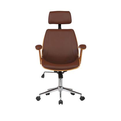 Imagem de Cadeira de Escritório Ergonômica Presidente Giratória Office Lisboa Madeira Rivatti Marrom