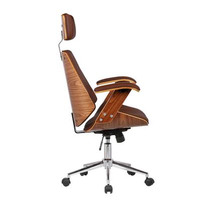 Imagem de Cadeira de Escritório Ergonômica Presidente Giratória Office Lisboa Madeira Rivatti Marrom