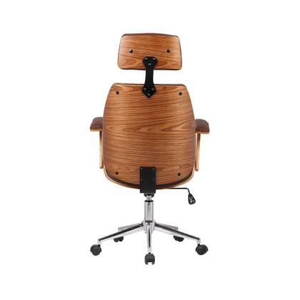 Imagem de Cadeira de Escritório Ergonômica Presidente Giratória Office Lisboa Madeira Rivatti Marrom