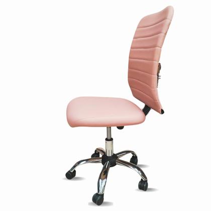 Imagem de Cadeira De Escritório Ergonômica Rosa Secretária Nr17 Executiva Estética Designer Suporte Lombar Giratória Office De Trabalho Com Rodinha