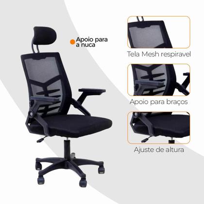 Imagem de Cadeira de Escritório Executiva Diretor Relax com Apoio de Cabeça e de Lombar