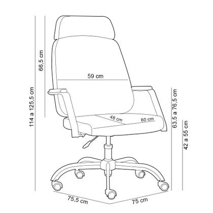Imagem de Cadeira de Escritório Giratória Diretor com Apoio de Cabeça Hub F02 Sintético Vermelho - Lyam Decor