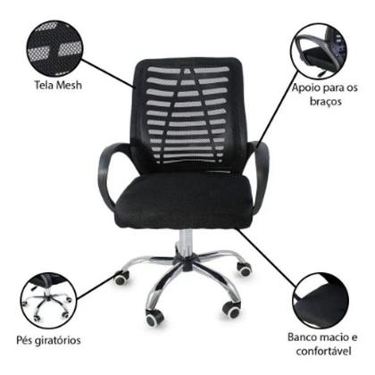 Imagem de Cadeira De Escritório Giratória Esteirinha Mesh Ergonômica
