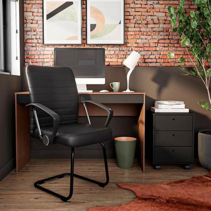 Imagem de Cadeira de Escritório Interlocutor Fixa Oslo Preta