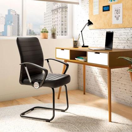 Imagem de Cadeira de Escritório Interlocutor Fixa Oslo Preta