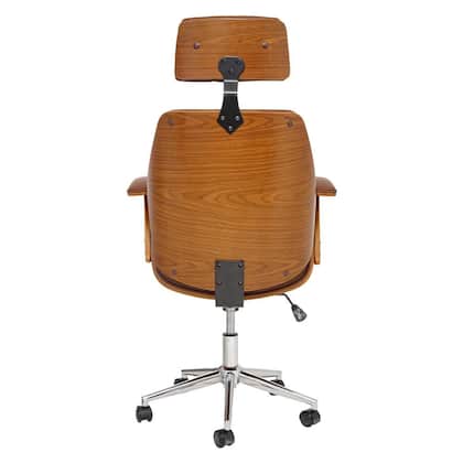 Imagem de Cadeira de Escritório Office Lisboa PU Marrom Base Giratória Cromada