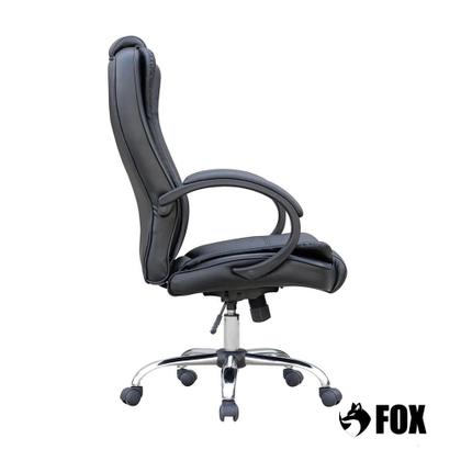 Imagem de Cadeira de Escritório Presidente Base Cromada com Rodinha Fox Racer Preta - UT-C300