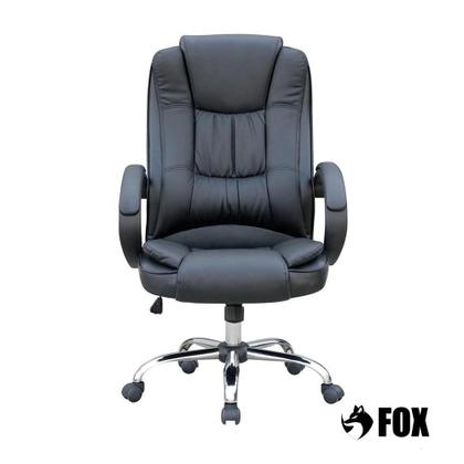 Imagem de Cadeira de Escritório Presidente Base Cromada com Rodinha Fox Racer Preta - UT-C300