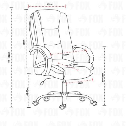 Imagem de Cadeira de Escritório Presidente Base Cromada com Rodinha Fox Racer Preta - UT-C300