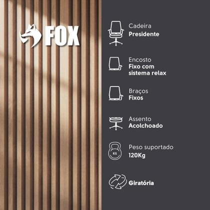 Imagem de Cadeira De Escritório Presidente Base Cromada Com Rodinha Fox Racer Preta Ut-c300