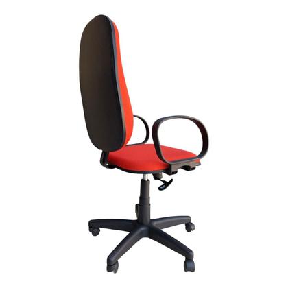 Imagem de Cadeira de Escritório Presidente, Base Giratória com Relax e Braços Fixos Tecido na cor Vermelho