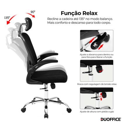 Imagem de Cadeira de Escritório Presidente Duoffice Vegas DU300 Apoio De Cabeça E Lombar