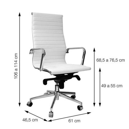 Cadeira de Escritório Presidente Eames Esteirinha I Branca - Or Design Imagem de Cadeira de Escritório Presidente Eames Esteirinha I Branca