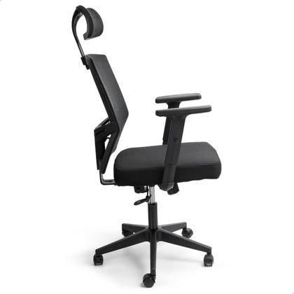 Imagem de Cadeira De Escritório Presidente Ergonômica Preta Mesh Gamer
