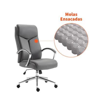 Imagem de Cadeira de Escritório Presidente Evergreen Cinza