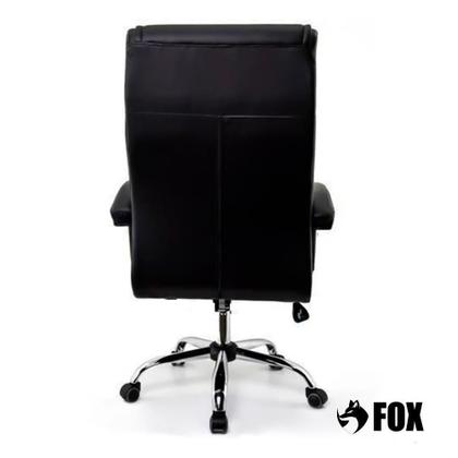 Imagem de Cadeira de Escritório Presidente Fox Base Cromada com Rodinha Molas Ensacadas Preta - UT-C351