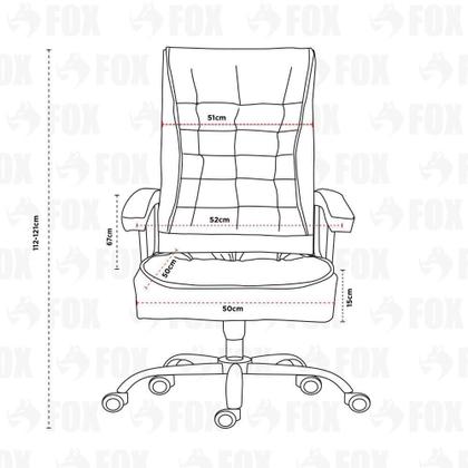 Imagem de Cadeira de Escritório Presidente Fox Base Cromada com Rodinha Molas Ensacadas Preta - UT-C351