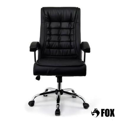 Imagem de Cadeira de Escritório Presidente Fox Base Cromada com Rodinha Molas Ensacadas Preta - UT-C351