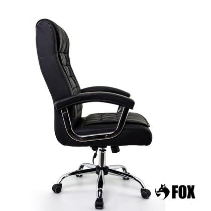 Imagem de Cadeira de Escritório Presidente Fox Base Cromada com Rodinha Molas Ensacadas Preta - UT-C351