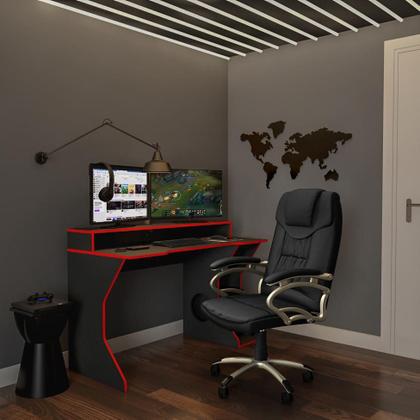 Imagem de Cadeira de Escritório Presidente Giratória Clark Preta e Dourada